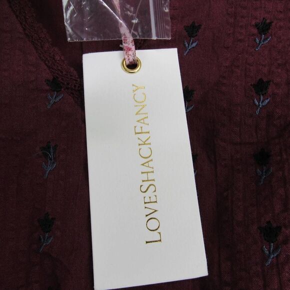 LoveShackFancy Women’s Lena Dress in Spice Burgundy Sz S - Picture 4 of 6